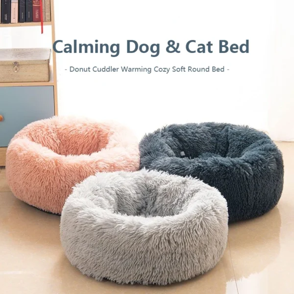 40-70cm Home Plush Pet Nest Super Soft Warm Detachable and Washable Round Pet Bed For Dog and Cat House Winter Warm Sleeping - Image 6