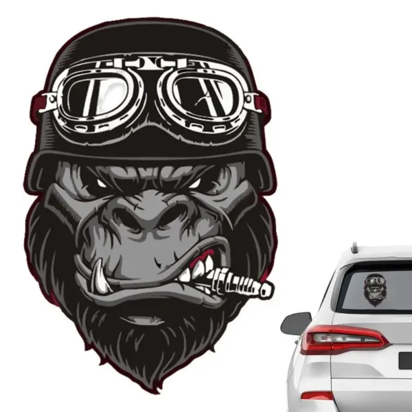 Funny Orangutan Sticker Roaring Monkey Orangutan Head Car Stickers Roaring Monkey Refrigerator Bumper Decal Orangutan Head Car