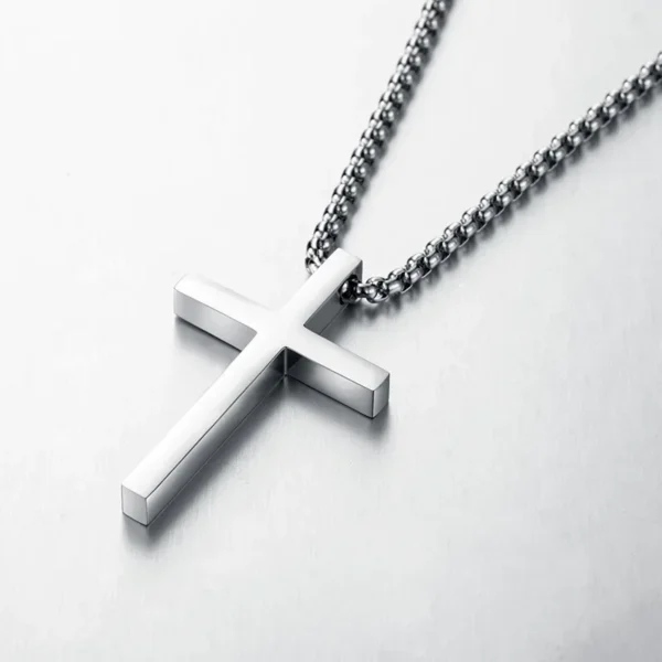 New Stainless Steel Cross Pendant Necklace for Men Women Minimalist Jewelry Male Female Necklaces Chokers Silver Color - Image 5